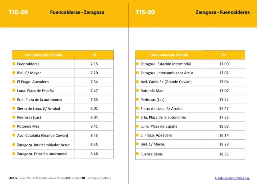 horarios