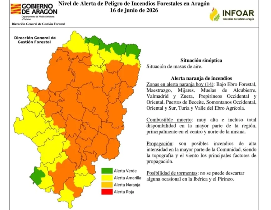 Alerta por riesgo de incendios forestales