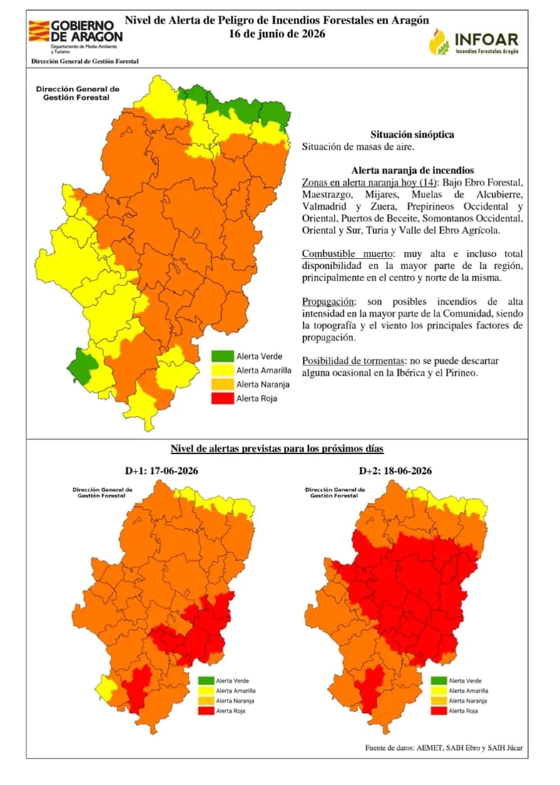 Alerta por riesgo de incendios forestales