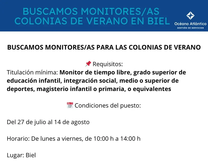 Buscamos monitores/as