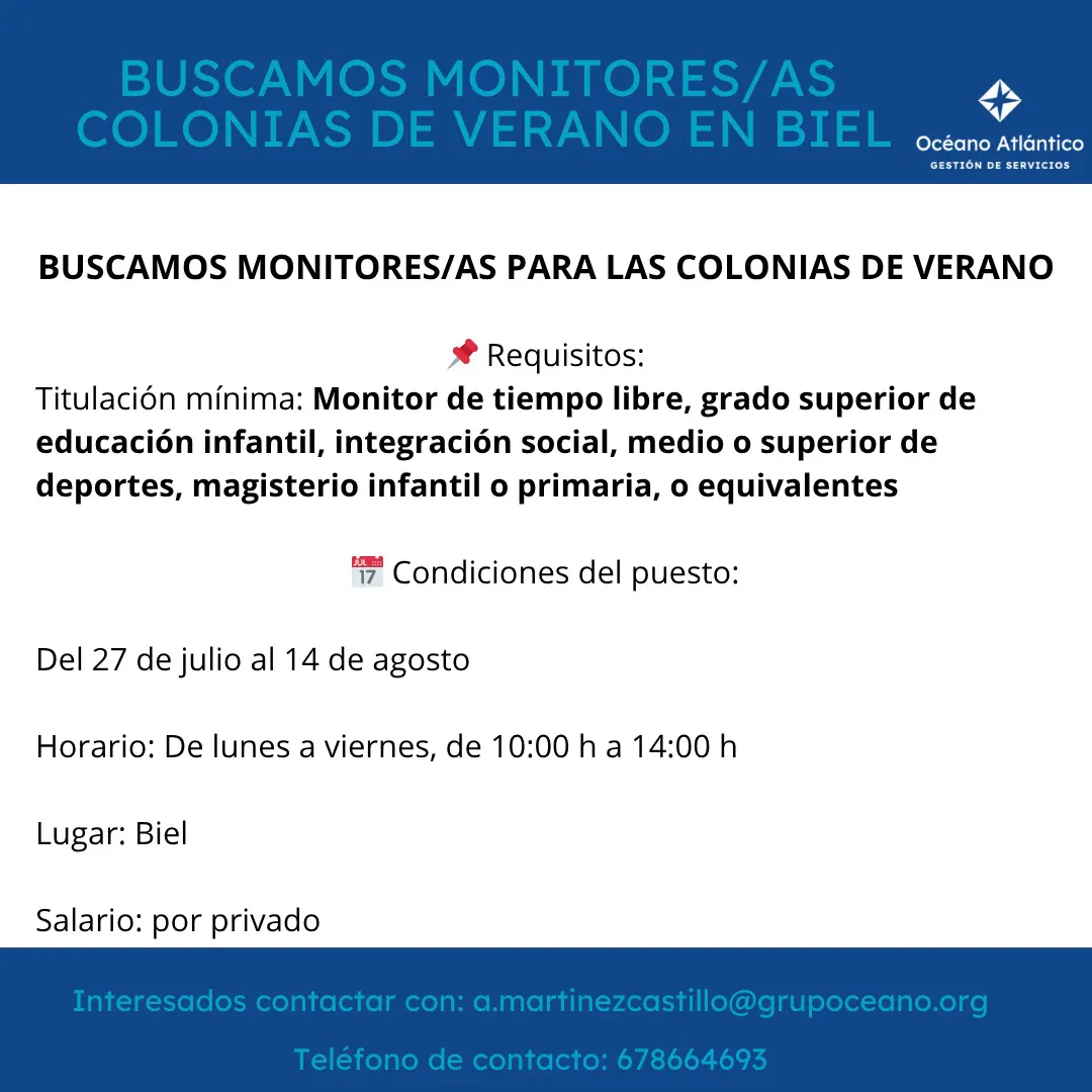Buscamos monitores/as