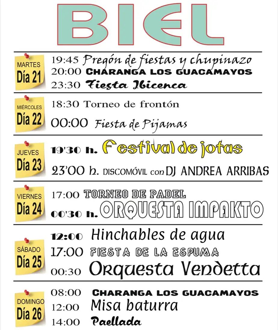 biel fiestas